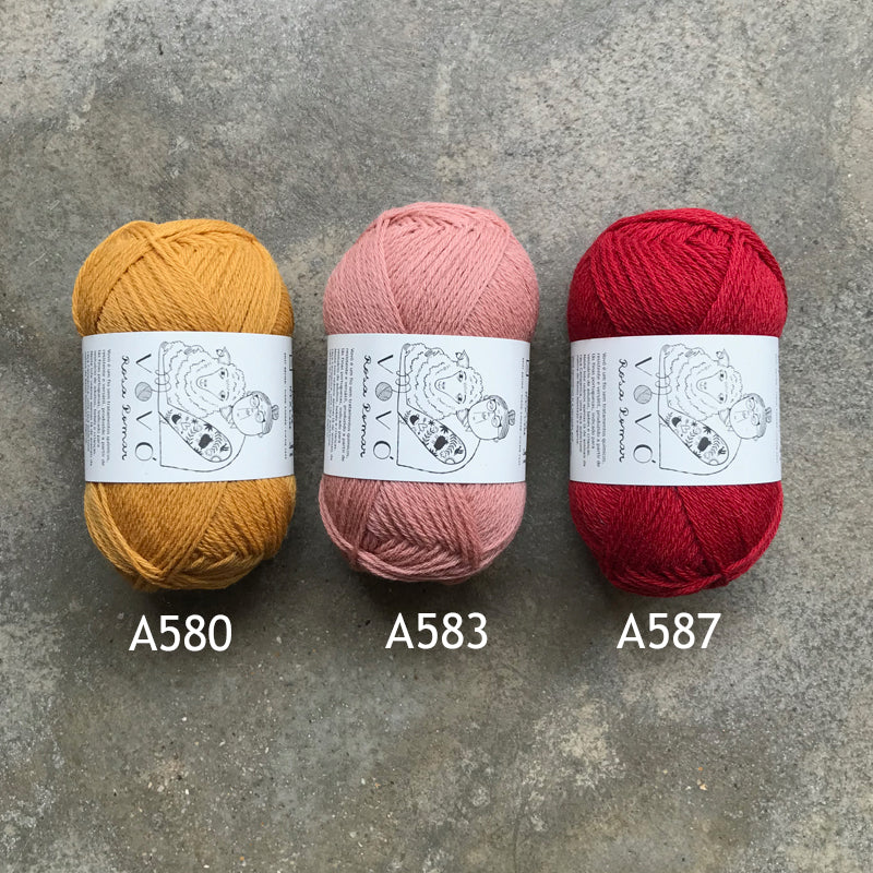 Lana Vovó de Rosa Pomar en colores A580, A583, A587